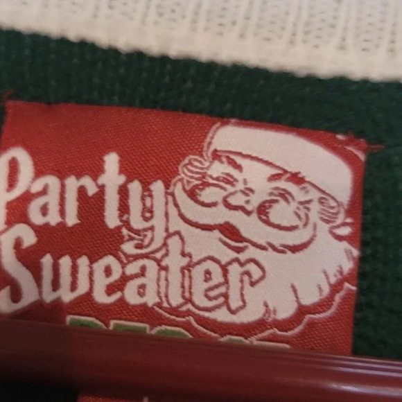 Party Ugly Sweater L Holiday Sweatshirt Red Green Cardinal Birds Unisex - Picture 2 of 15